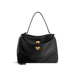 Balenciaga Women’s Rodeo Handbag Medium Grained Calfskin in Black 789772